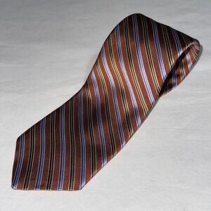 Brooks Brothers 346 Mens Repp Tie 100% Silk Multicolor Striped USA Made 3.5" 61"